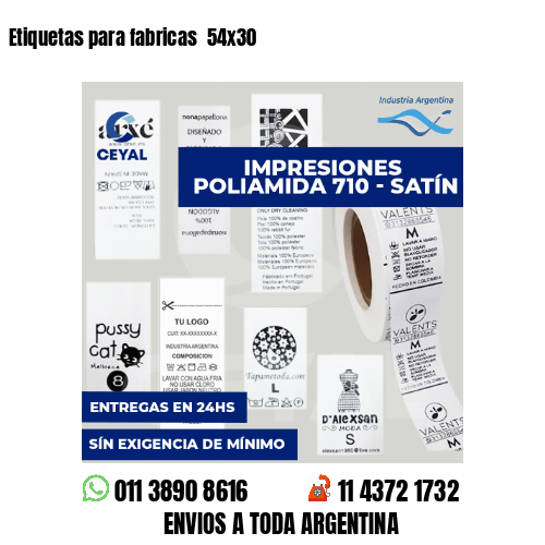 Etiquetas para fabricas  54x30