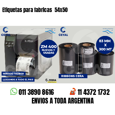 Etiquetas para fabricas  54x50