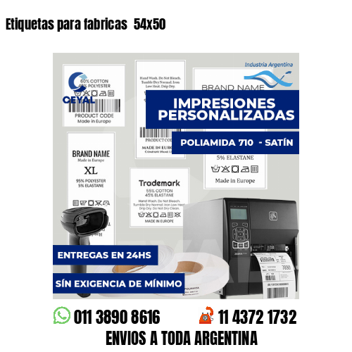 Etiquetas para fabricas  54x50
