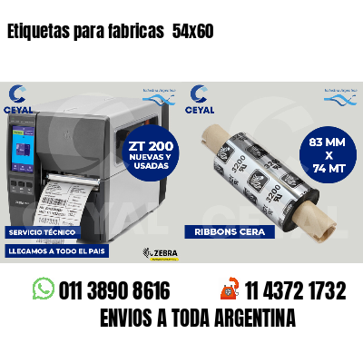 Etiquetas para fabricas  54x60
