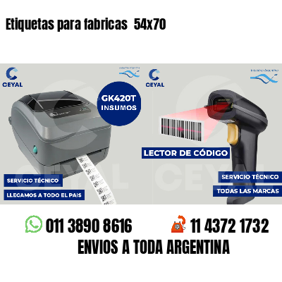 Etiquetas para fabricas  54x70