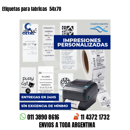 Etiquetas para fabricas  54x70