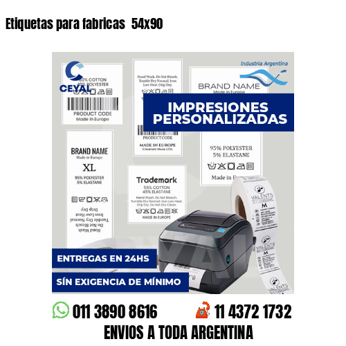 Etiquetas para fabricas  54x90