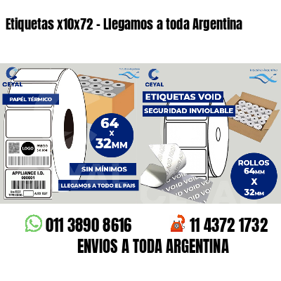 Etiquetas x10x72 - Llegamos a toda Argentina