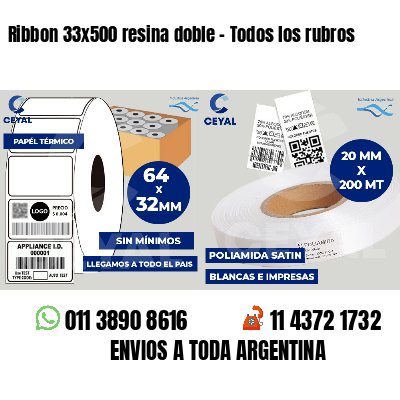 Ribbon 33x500 resina doble - Todos los rubros