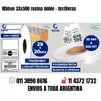Ribbon 33x500 resina doble - textileras