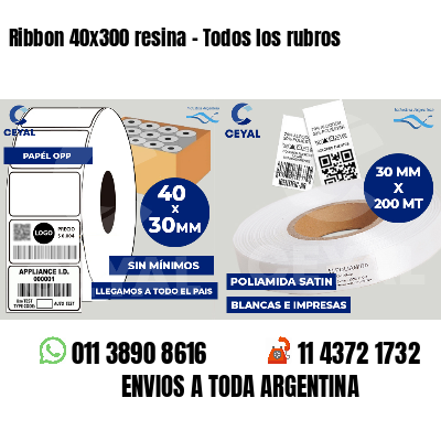 Ribbon 40x300 resina - Todos los rubros
