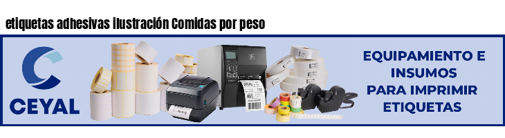 etiquetas adhesivas ilustración Comidas por peso