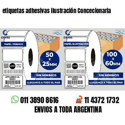 etiquetas adhesivas ilustración Concecionaria