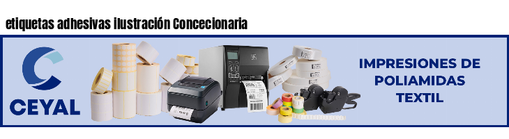 etiquetas adhesivas ilustración Concecionaria