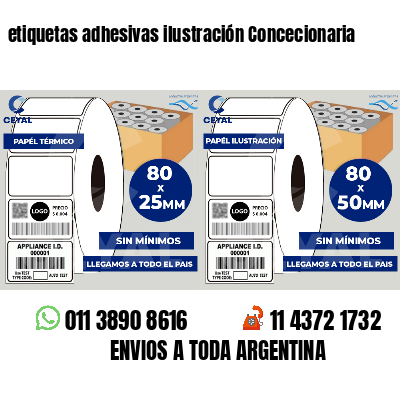 etiquetas adhesivas ilustración Concecionaria
