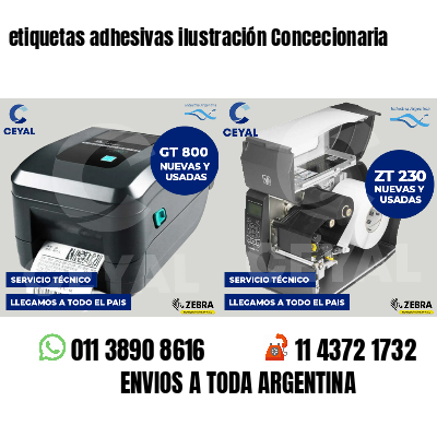 etiquetas adhesivas ilustración Concecionaria