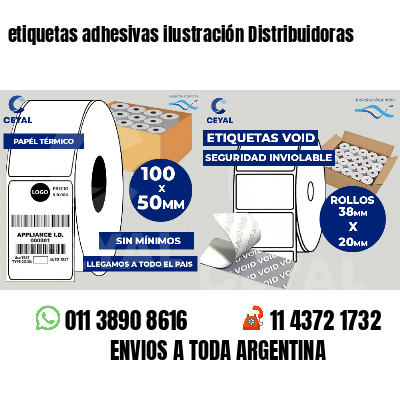 etiquetas adhesivas ilustración Distribuidoras