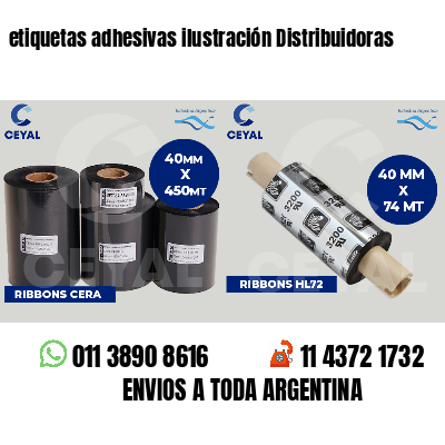 etiquetas adhesivas ilustración Distribuidoras