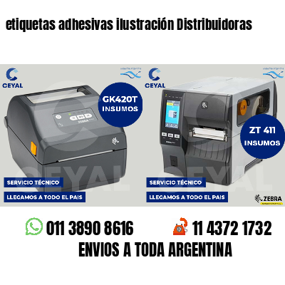 etiquetas adhesivas ilustración Distribuidoras