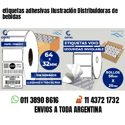 etiquetas adhesivas ilustración Distribuidoras de bebidas