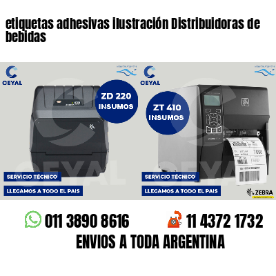 etiquetas adhesivas ilustración Distribuidoras de bebidas
