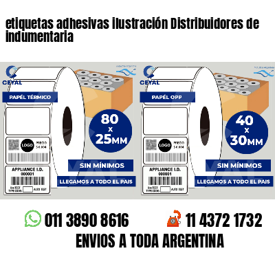 etiquetas adhesivas ilustración Distribuidores de indumentaria
