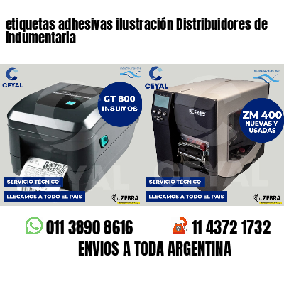 etiquetas adhesivas ilustración Distribuidores de indumentaria