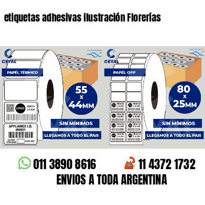 etiquetas adhesivas ilustración Florerías