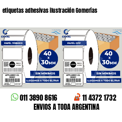 etiquetas adhesivas ilustración Gomerías