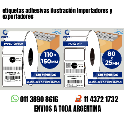 etiquetas adhesivas ilustración Importadores y exportadores