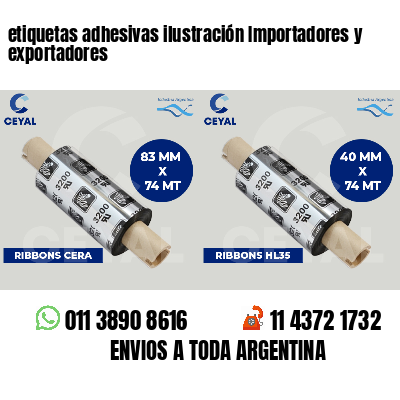 etiquetas adhesivas ilustración Importadores y exportadores