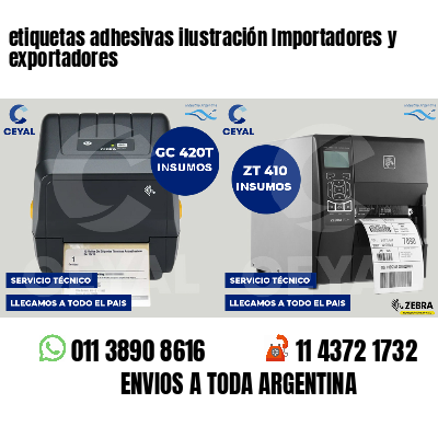 etiquetas adhesivas ilustración Importadores y exportadores