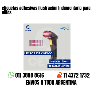 etiquetas adhesivas ilustración Indumentaria para niños