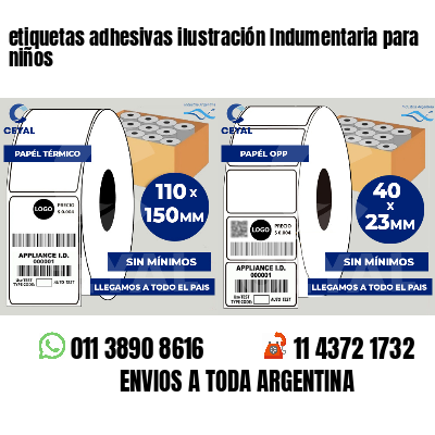 etiquetas adhesivas ilustración Indumentaria para niños