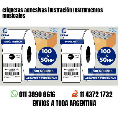 etiquetas adhesivas ilustración Instrumentos musicales
