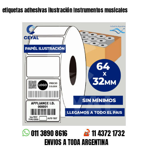 etiquetas adhesivas ilustración Instrumentos musicales