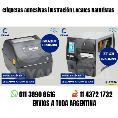 etiquetas adhesivas ilustración Locales Naturistas
