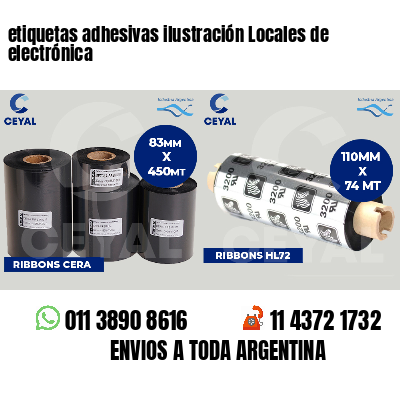 etiquetas adhesivas ilustración Locales de electrónica