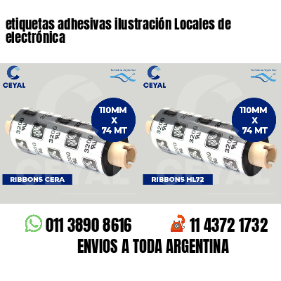 etiquetas adhesivas ilustración Locales de electrónica