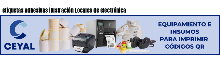 etiquetas adhesivas ilustración Locales de electrónica