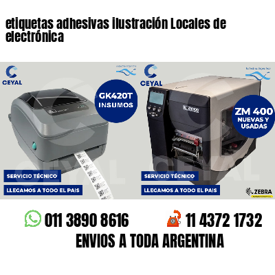 etiquetas adhesivas ilustración Locales de electrónica