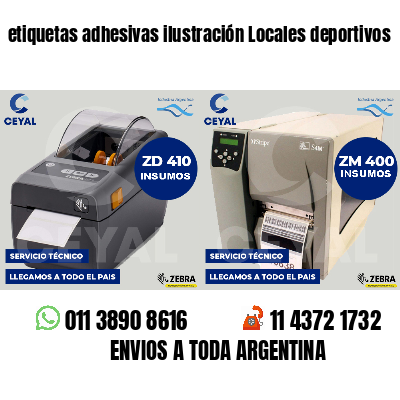 etiquetas adhesivas ilustración Locales deportivos