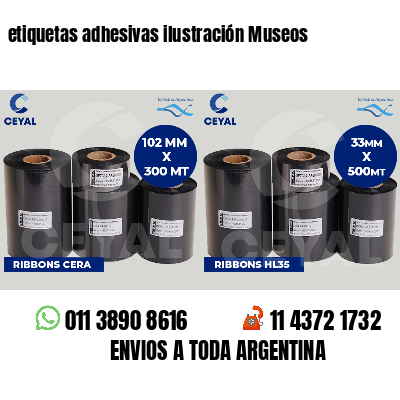 etiquetas adhesivas ilustración Museos
