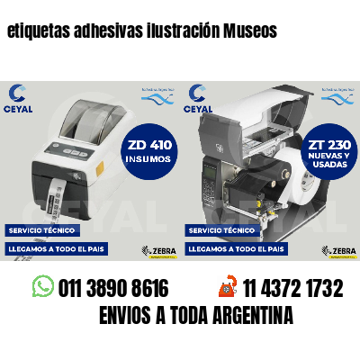 etiquetas adhesivas ilustración Museos