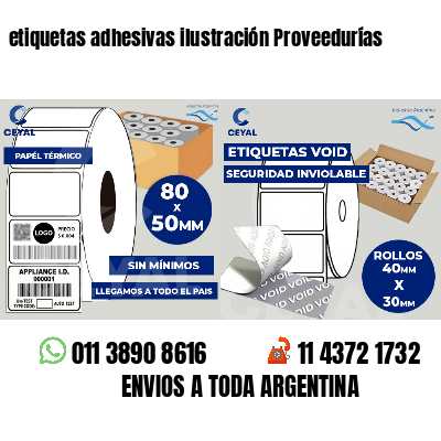 etiquetas adhesivas ilustración Proveedurías