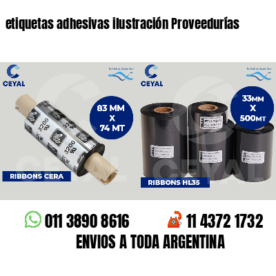 etiquetas adhesivas ilustración Proveedurías