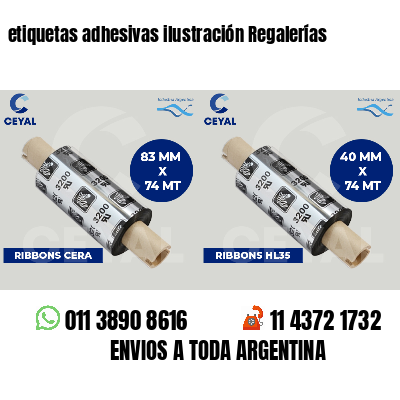 etiquetas adhesivas ilustración Regalerías