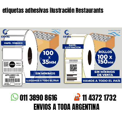 etiquetas adhesivas ilustración Restaurants