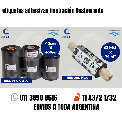 etiquetas adhesivas ilustración Restaurants