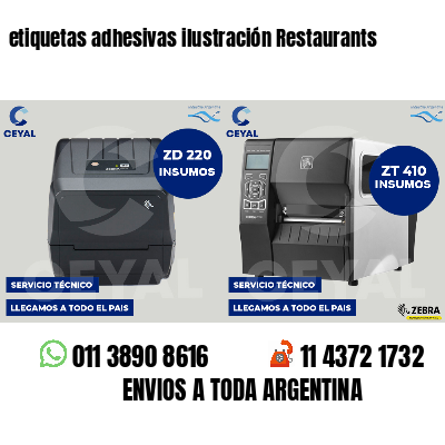 etiquetas adhesivas ilustración Restaurants