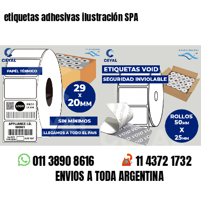 etiquetas adhesivas ilustración SPA