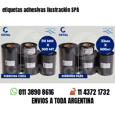 etiquetas adhesivas ilustración SPA