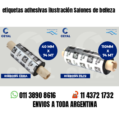 etiquetas adhesivas ilustración Salones de belleza