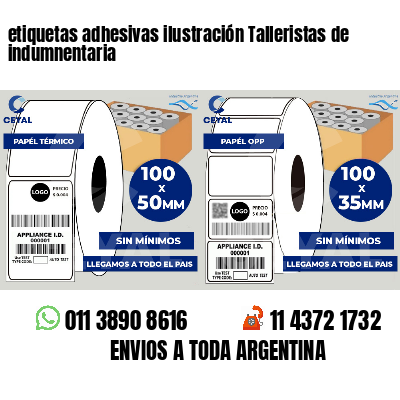 etiquetas adhesivas ilustración Talleristas de indumnentaria